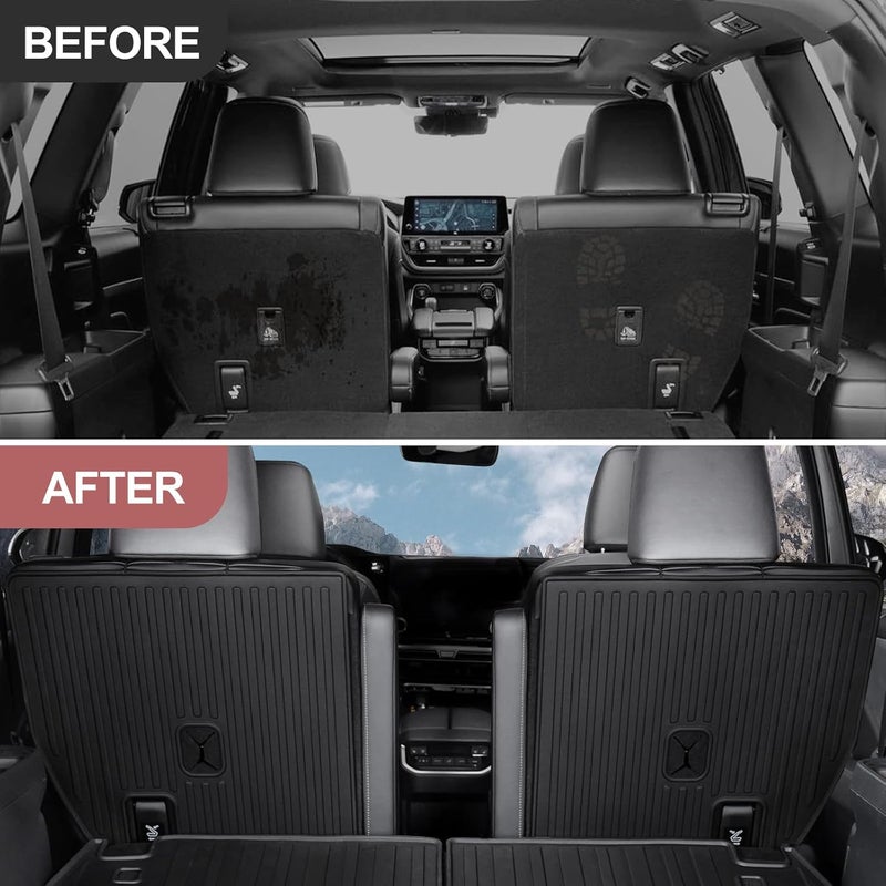 HOUCLEMIC Kick Mats for Grand Highlander Accessories, 2nd Row All-Weather TPE Seat Back Covers Backrest Protector Mats for 2026 2025 2024 Grand Highlander (7 Seater Captain Chairs Only) - Image 5